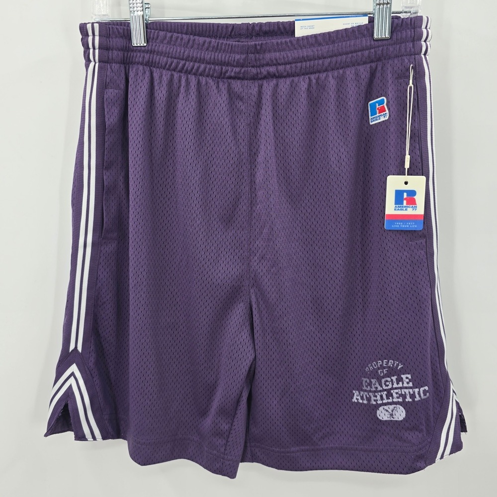 American Eagle 77 x‎ Russel Athletics Mens Small Mesh Shorts Purple NEW